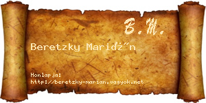 Beretzky Marián névjegykártya
